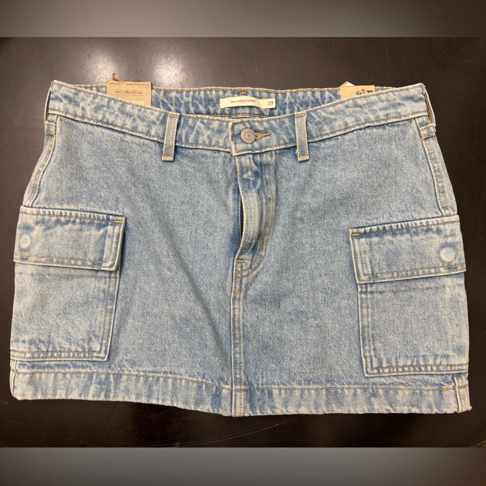 Levi's Light Blue Denim Mini Skirt with Cargo Pockets